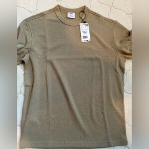 Mango Men’s Knit Short Sleeve T-Shirt – Tan/Khaki – Size S – NWT